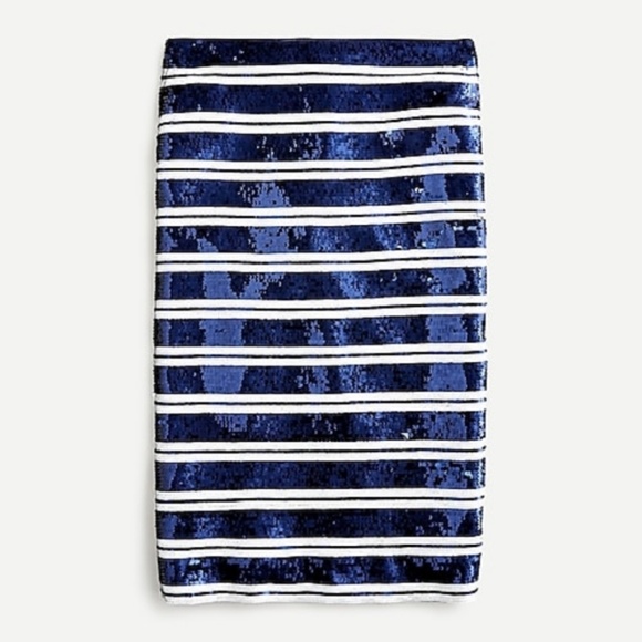 NWT J. Crew Pencil skirt in sequin stripe - Picture 1 of 6